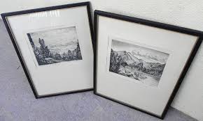 Lyman Byxbe 1886-1980 Colorado art PAIR signed etchings ...