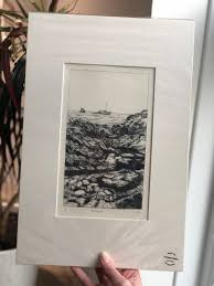 Limited Edition Rockpools Collagraph Print - Mounted Beach ...