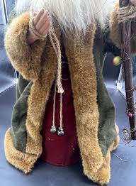 Old World Christmas Santa 21" Fur Trimmed Robe with Staff and Bag Tree Topper | eBay