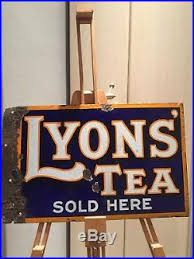 Enamel Sign Lyons Tea Antique Advertising Original Old Rare Collectable Vintage | Vintage Enamel Signs