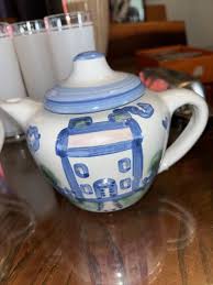 2 M A Hadley Stoneware Pottery Country Farm House Teapots Home Sweet Home Signed | eBay