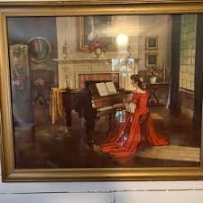 RARE! Vintage Lithograph "sonata" by Artist M Ditlef ...
