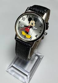 Disney Mickey Mouse Molded-Hands Black Watch, Genuine ...
