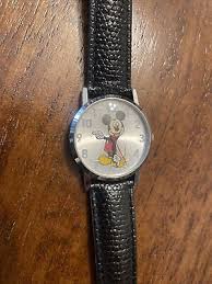 Disney Mickey Mouse Molded-Hands Black Watch, Genuine ...