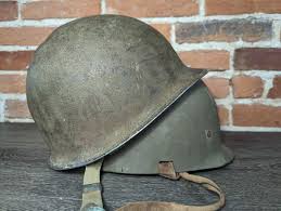 Original US WWII WW2 M1 Helmet Front Seam Fixed bale W ...