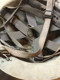 Vtg Tan/Beige Metal/Steel WWII Civil Defense Pith Helmet w ...