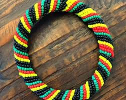 Beaded Bracelet, Yellow, Orange, Black, Multi Color. Hand Made by Masai Women - Etsy