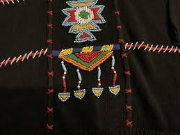 Victoria Jones Black Sweater Native American Beaded Themed ...