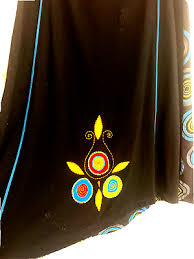Ethnic NEPAL Embroider Applique Knitted A- Line Black Skirt ...