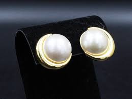 Napier Signed Designer High End White Faux Pearl Post Earrings - Etsy