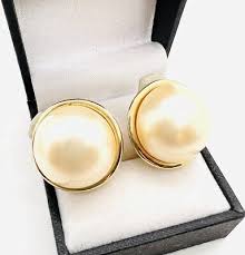 Classic CINER Faux Pearl Gold Tone Earrings Signed Vintage Jewelry | eBay