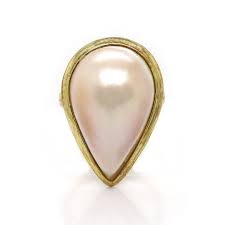 14CT Yellow Gold Mabe Pearl Cocktail Ring – Curio & Jewel