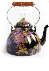 Black Flower Market 2 Quart Tea Kettle – Hallstrom Home