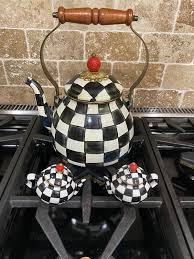 MacKenzie-Childs Courtly Checks Teapot Salt & Pepper Set - Macy's