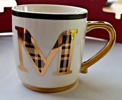 Monogram "M" Coffee Cup Mug DesignPac Gifts GOLD on White ...
