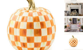 Pumpkin, Resin Halloween Home Decor, Orange-and-White Small ...
