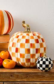 MACKENZIE CHILDS Orange Check Large Pumpkin | Nordstrom