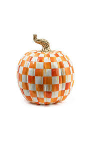 Orange Check Pumpkin - Large by MacKenzie-Childs