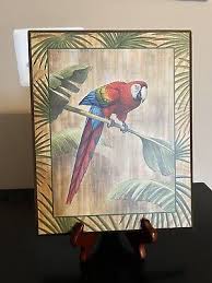 colorful parrot plaque 8” x 10”, sigbed r jenkins 2002 | eBay