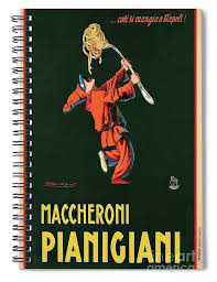 Vintage Italian Pasta Advertising Spiral Notebook by Mindy Sommers - Pixels Merch