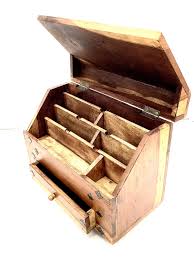 Large Antique Wooden Slope-fronted Stationery Cabinet With Brass Decoration and Removable Drawer / Vintage Campaign Box - Etsy