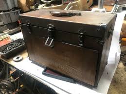 MACHINIST LATHE TOOL MILL Antique Oak Machinist Tool Box ...