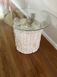 Postmodern Rnd Tessellated Mactan Stone Side Table | eBay