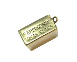 Vintage 9kt Mad Money Box Charm With a Clear Window Displaying a 5L Bill. Engraved "in Emergency Break Glass". English Hallmarks. Rectangle - Etsy