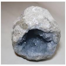 Blue Celestite Crystal Geode full exposed Cluster rock ...