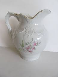 Apple Blossom Pitcher Antique Pastel Pink and Green Water ...