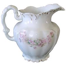 Antique Ironstone Pitcher With Flower Decoration. For Sale ...