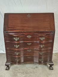 Antique MADDOX Ornate Red Mahogany Slant Front Desk ...