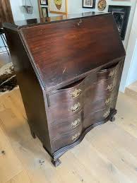 Antique Mohagany Governor Winthrop Drop Front Clawfoot ...