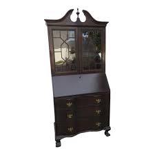 Jb Van Sciver Co Mahogany Ball and Claw Feet Tall Secretary Desk | Chairish