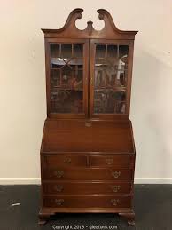 Federal Vintage Secretary Desk Lock And Key Dovetailed ...