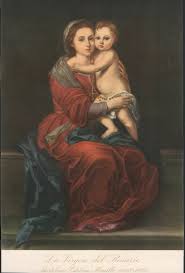 Holy card antique lamina of Virgin del Rosario estampa image ...