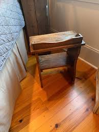 VINTAGE Bed Steps Solid Oak Wooden, Side Table, Step Stool ...
