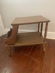 Vintage end table with magazine rack storage  Solid Wood!! | eBay