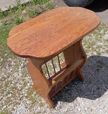 Solid Oak Magazine Rack Table / End Table (MRT-14) | eBay