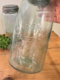 Pair of Vintage Mason Patent Nov 30 1858 Aqua Blue Jars With ...