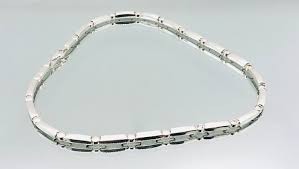 Sterling Silver Satin Modernist Cubic Zirconia Collar ...