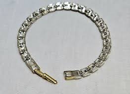 Vintage Two-tone Napier Square Link Chain Bracelet - Etsy Israel