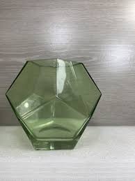 Gorgeous Vintage Green Hexagon Vase Terrarium 5 1/4” Tall 5 ...
