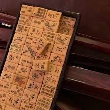 Mah Jong | Games | Antique Mahjong Mah Jong Set Total Of 56 Tiles 5 Trays In Leather Case | Poshmark