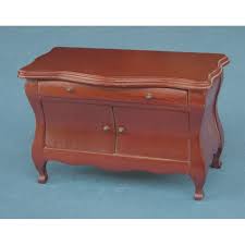 Miniature Sideboard for Doll's House Curved Front, Mahogany Finish. For Sale at Ruby Lane