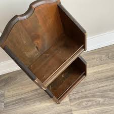 Vintage Two Tiered Wood Hanging Wall Shelf - Etsy