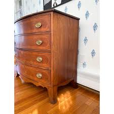 Antique Early 1800s American Neoclassical Mahogany Bow-Front Chest of Drawers, Probably Southern | Chairish