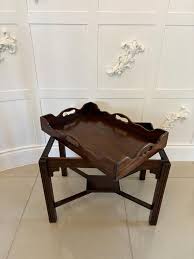 Antique Edwardian Quality Mahogany Butlers Tray on Stand For ...