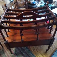Mid Century Mahogany Canterbury Magazine Rack by Columbia (MR-34) | eBay