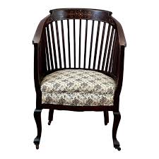 Early 1900s Antique Edwardian Lath Back Chair With Satinwood ...